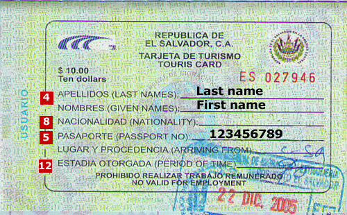Visa de El Salvador